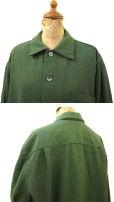画像3: 1950's L/S Woo Boxl Shirts with Cat Eye Button "Bird"　GREEN　size L (3)