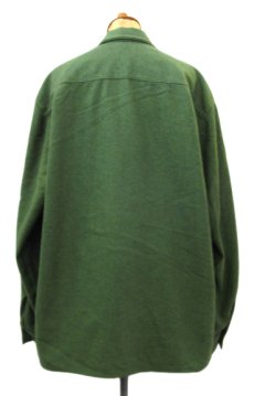 画像2: 1950's L/S Woo Boxl Shirts with Cat Eye Button "Bird"　GREEN　size L (2)