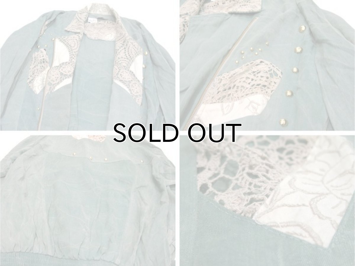 画像5: 1990's~ "Lim's" Double Breasted Design Riders Jacket -made in USA- Green size L-XL (表記なし) (5)