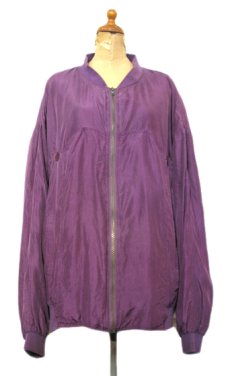 画像1: 1990's "PACIFIC" Zip Up Silk Jacket　Purple　size XL (表記 XL) (1)