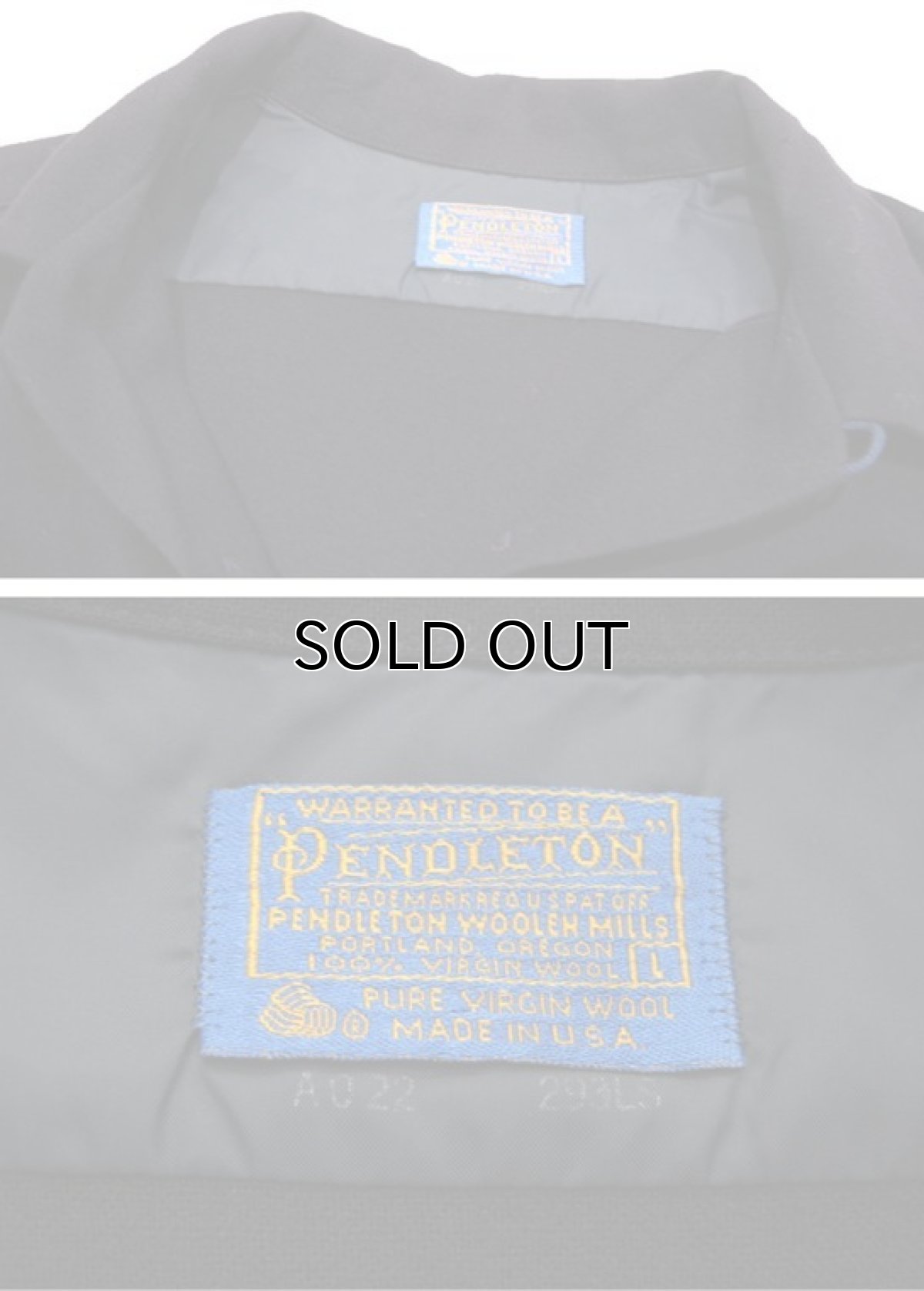 画像4: 1970's PENDLETON L/S Wool Box Shirts "SOLID"　NAVY　size L (表記 L) (4)