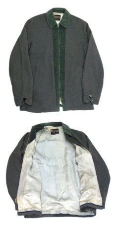 画像3: 1950's "Oakbrook Sportswear" Wool / Corduroy Harf Coat　Charcoal / Dark Green　size L (表記 不明) (3)