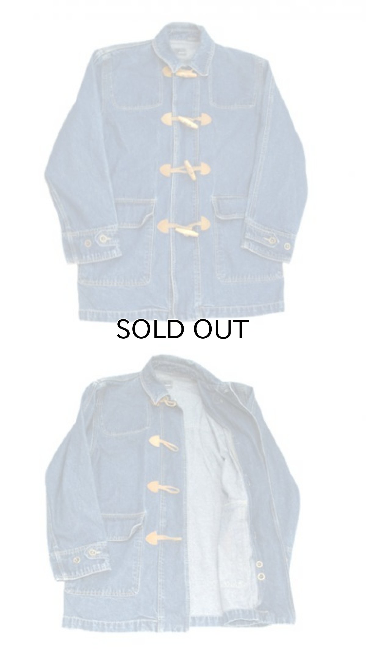 画像3: "Liz Wear" Denim Duffle Coat Blue Denim size M (表記 不明) (3)