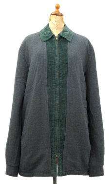 画像1: 1950's "Oakbrook Sportswear" Wool / Corduroy Harf Coat　Charcoal / Dark Green　size L (表記 不明) (1)