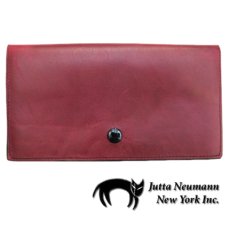 画像1: "JUTTA NEUMANN" Leather Wallet "the Waiter's Wallet"  color : Burgundy / Purple 長財布 (1)