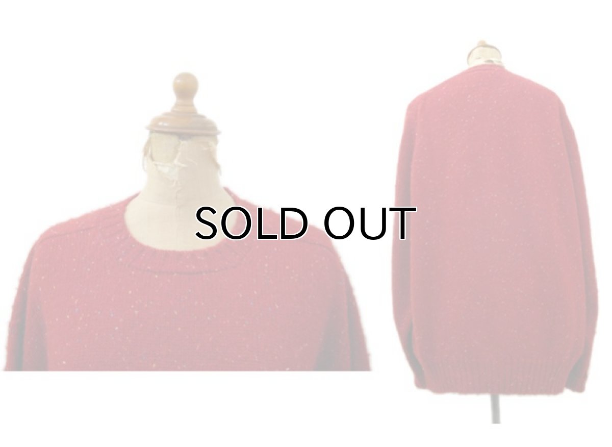 画像2: "Abercrombie & Fitch" Shetland Wool Crew Neck Sweater RED size M - L (2)