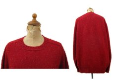 画像2: "Abercrombie & Fitch" Shetland Wool Crew Neck Sweater　RED　size M - L (2)