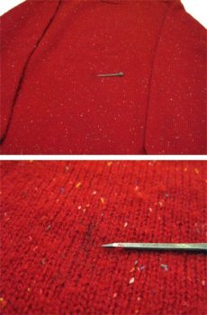 画像4: "Abercrombie & Fitch" Shetland Wool Crew Neck Sweater　RED　size M - L (4)