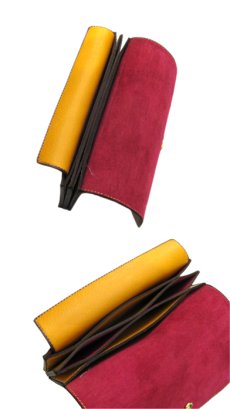 画像4: "JUTTA NEUMANN" Leather Wallet "the Waiter's Wallet"  color : Mustard / Magenta 長財布 (4)