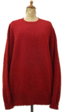 画像1: "Abercrombie & Fitch" Shetland Wool Crew Neck Sweater　RED　size M - L (1)