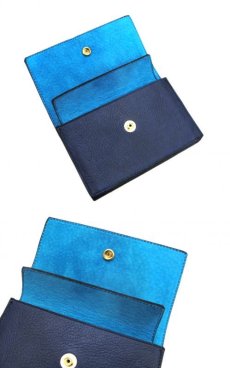 画像5: "JUTTA NEUMANN" Leather Wallet "the Waiter's Wallet" Medium Size　color : Navy / Sky Blue (5)