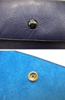 画像4: "JUTTA NEUMANN" Leather Wallet "the Waiter's Wallet" Medium Size　color : Navy / Sky Blue (4)