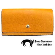 画像1: "JUTTA NEUMANN" Leather Wallet "the Waiter's Wallet"  color : Mustard / Magenta 長財布 (1)