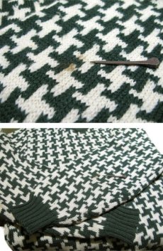 画像7: 1960's "BROADWAY" Houndstooth Wool Sweater　Green / Natural　size S (表記 不明) (7)