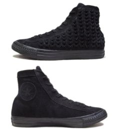 画像2: NEW CONVERSE "ALL STAR" Suede Woven Hi-Cut Sneaker　BLACK　size 8 / 9 (2)