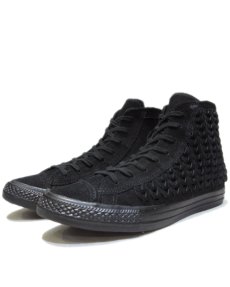 画像1: NEW CONVERSE "ALL STAR" Suede Woven Hi-Cut Sneaker　BLACK　size 8 / 9 (1)