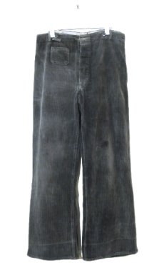 画像1: 1960's Europe Wide Wale Corduroy Trousers　Faded Black　size w 34 inch (1)