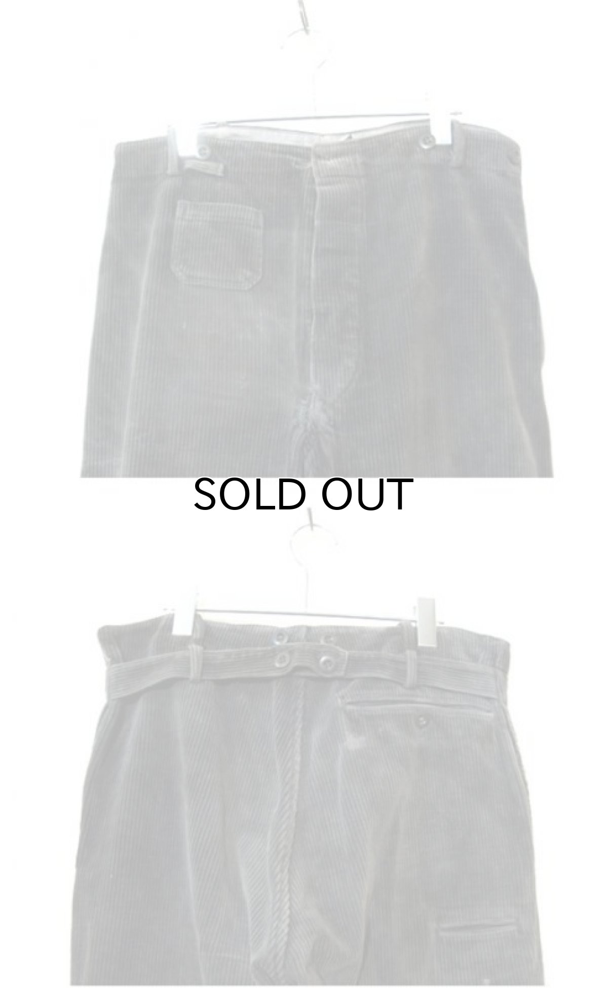 画像3: 1960's Europe Wide Wale Corduroy Trousers　Faded Black　size w 34 inch (3)