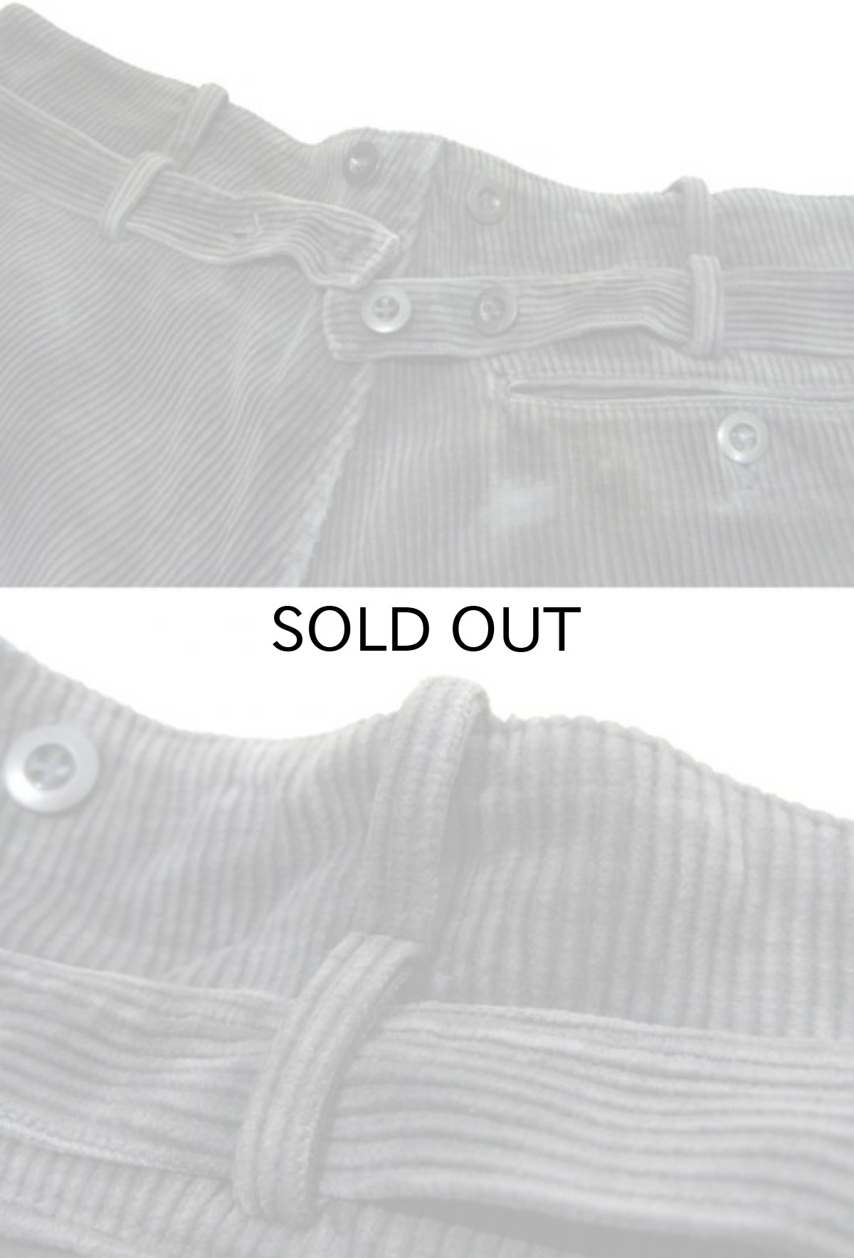 画像4: 1960's Europe Wide Wale Corduroy Trousers　Faded Black　size w 34 inch (4)