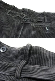 画像4: 1960's Europe Wide Wale Corduroy Trousers　Faded Black　size w 34 inch (4)