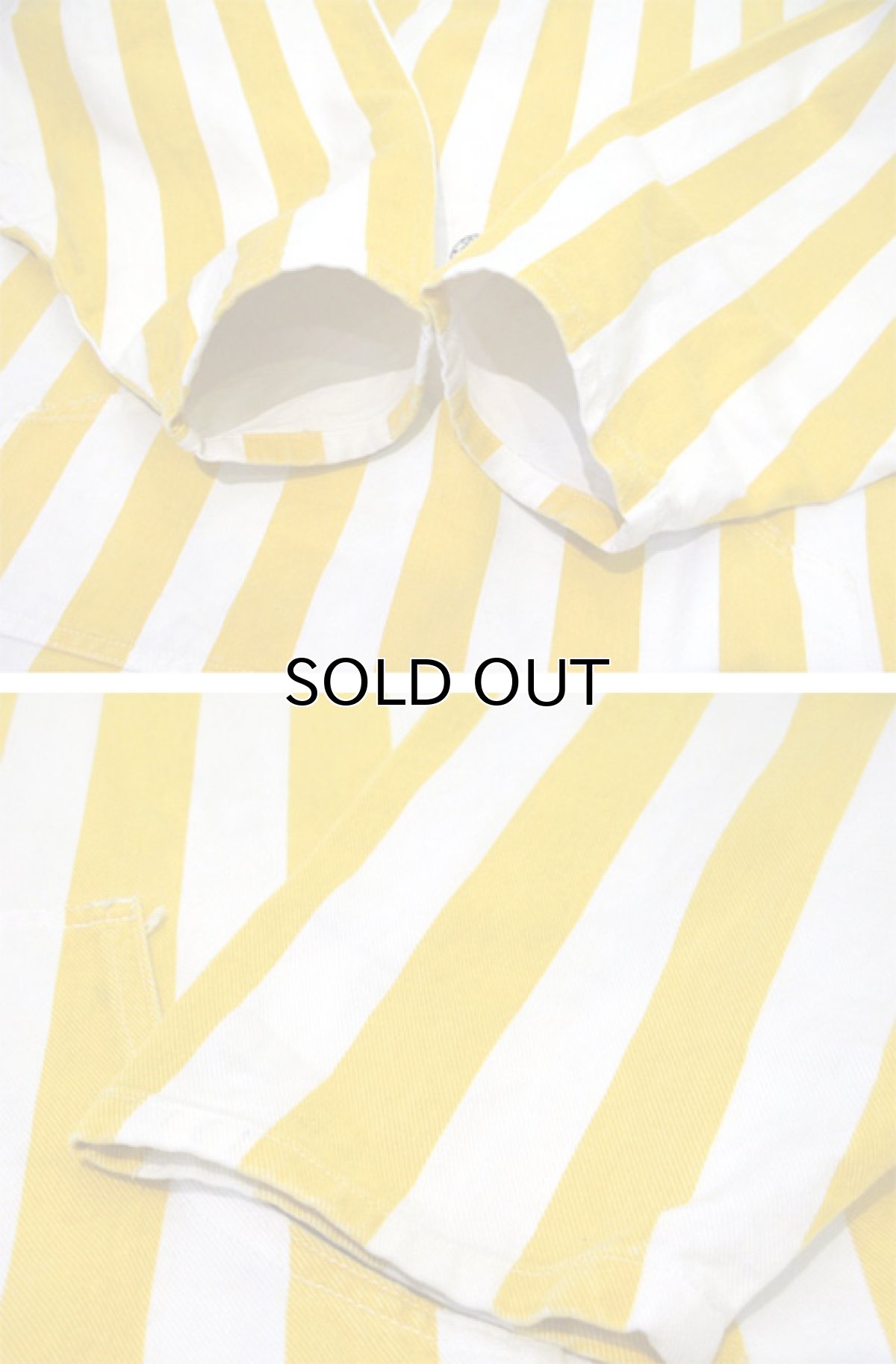 画像7: 1990's "CROSS COLOURS" Cotton Stripe Lace Up Pullover Jacket White / Yellow one size (7)