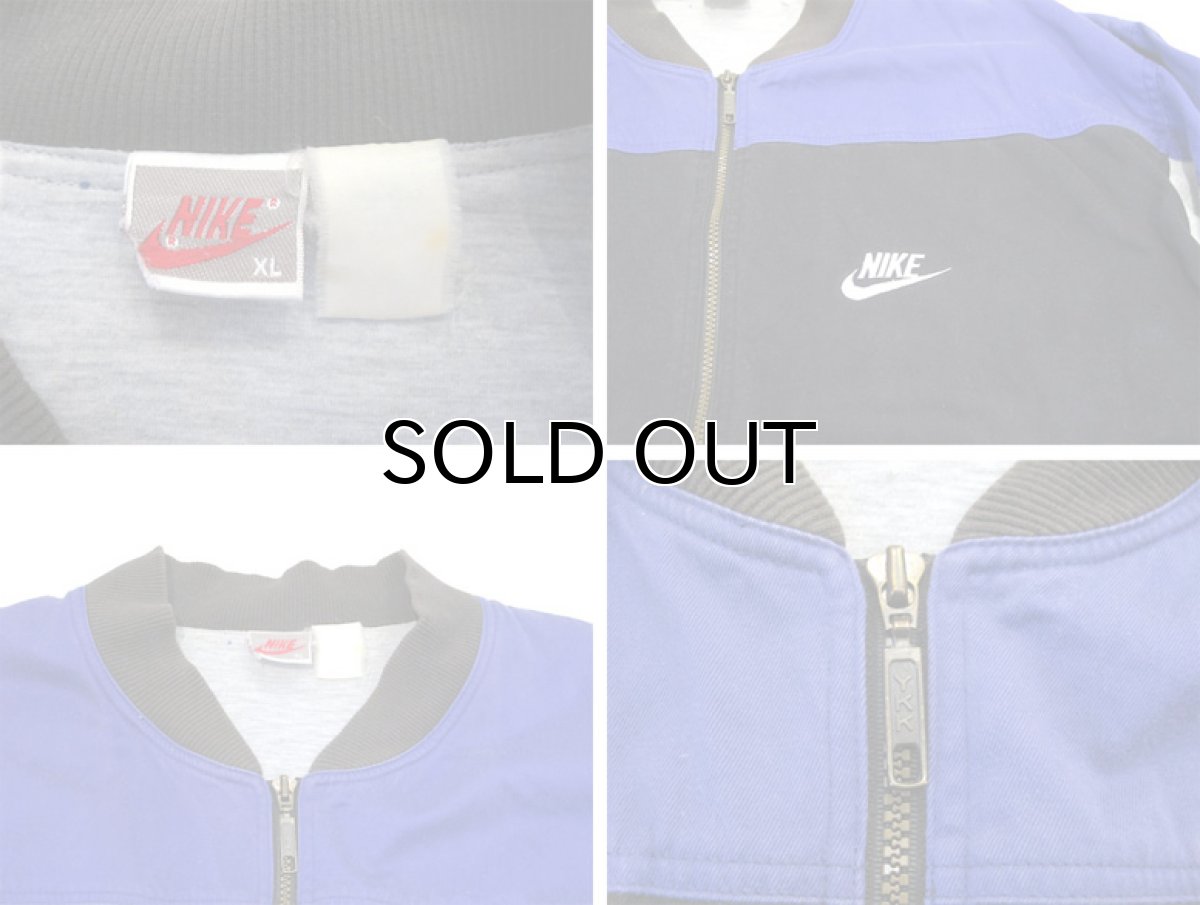 画像5: 1990's "NIKE" Cotton Twill / Sweat 3-tone Zip Up Jacket Black / Purple / Grey size XL (表記 XL) (5)