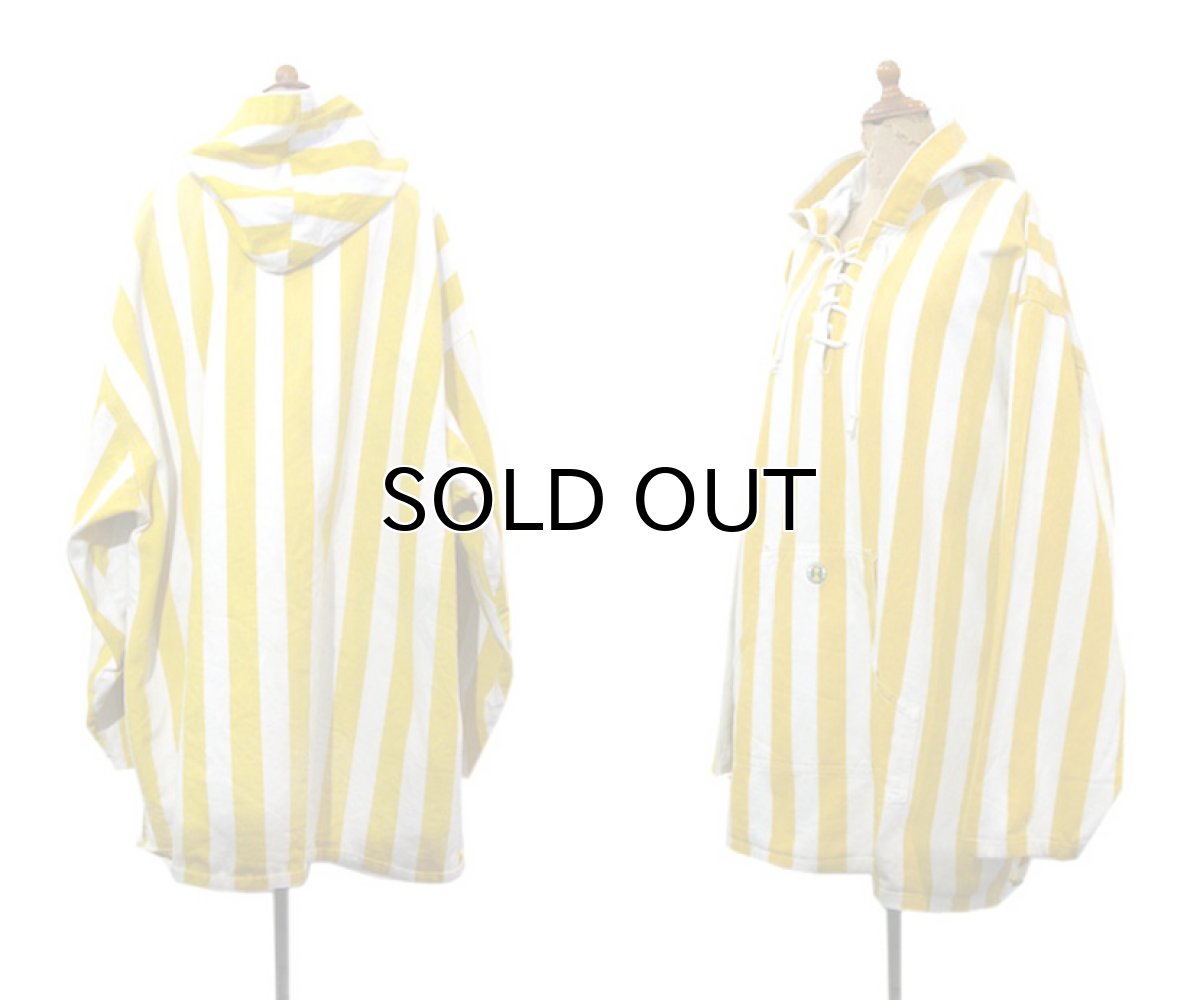 画像2: 1990's "CROSS COLOURS" Cotton Stripe Lace Up Pullover Jacket White / Yellow one size (2)