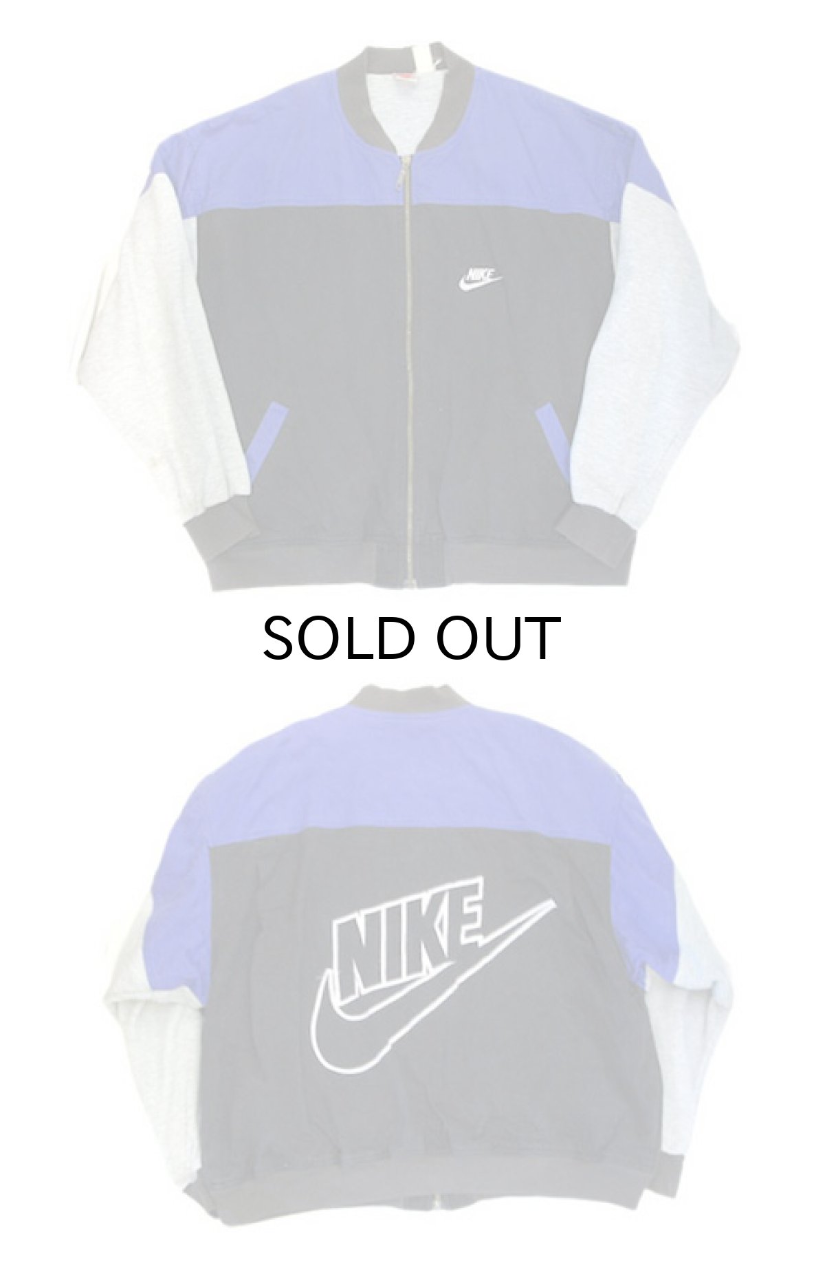 画像3: 1990's "NIKE" Cotton Twill / Sweat 3-tone Zip Up Jacket Black / Purple / Grey size XL (表記 XL) (3)