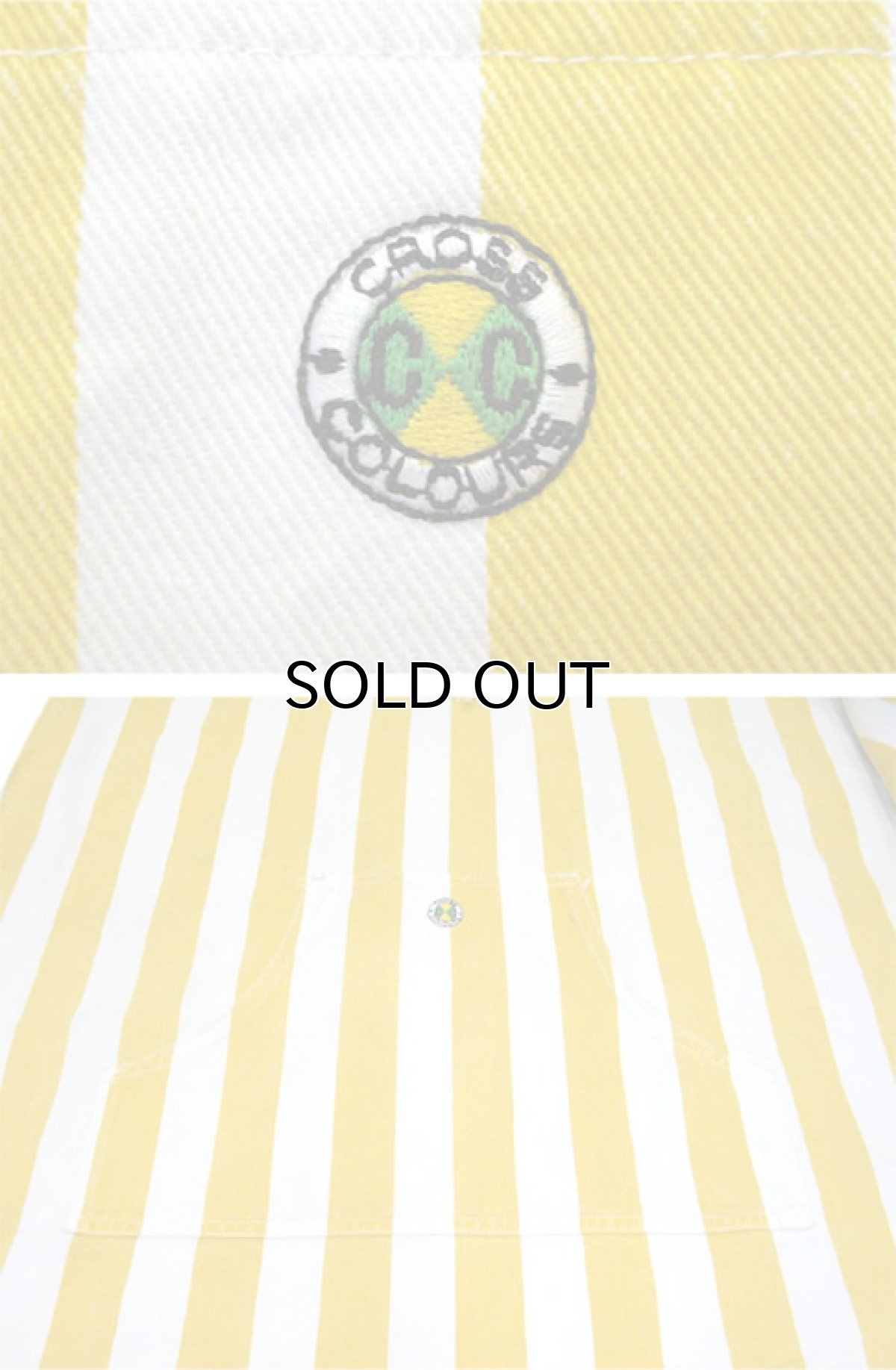 画像5: 1990's "CROSS COLOURS" Cotton Stripe Lace Up Pullover Jacket White / Yellow one size (5)