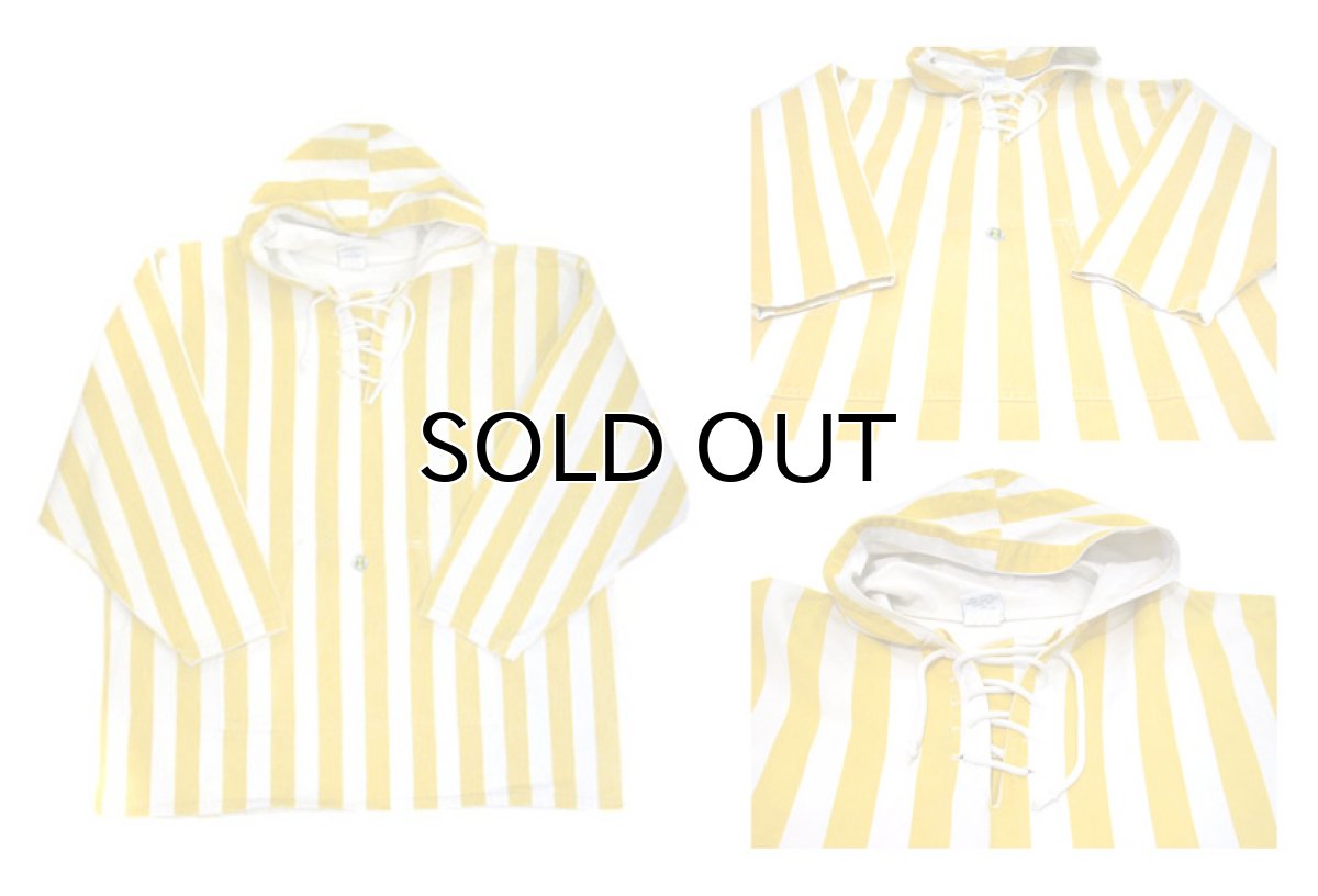 画像6: 1990's "CROSS COLOURS" Cotton Stripe Lace Up Pullover Jacket White / Yellow one size (6)