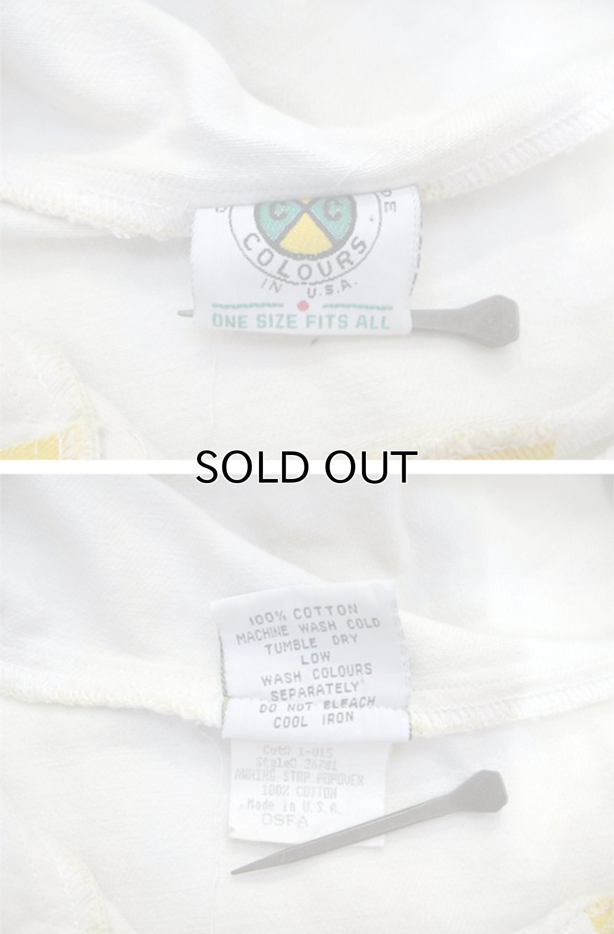 画像4: 1990's "CROSS COLOURS" Cotton Stripe Lace Up Pullover Jacket White / Yellow one size (4)