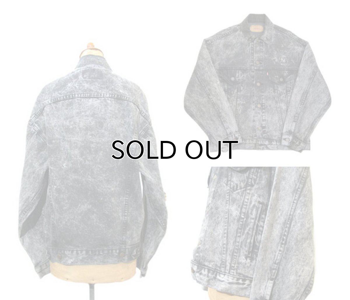 画像2: 1990's Levi's 70507 Chemical Wash Denim Jacket -made in USA-　Black Denim　size S - M (表記 S) (2)