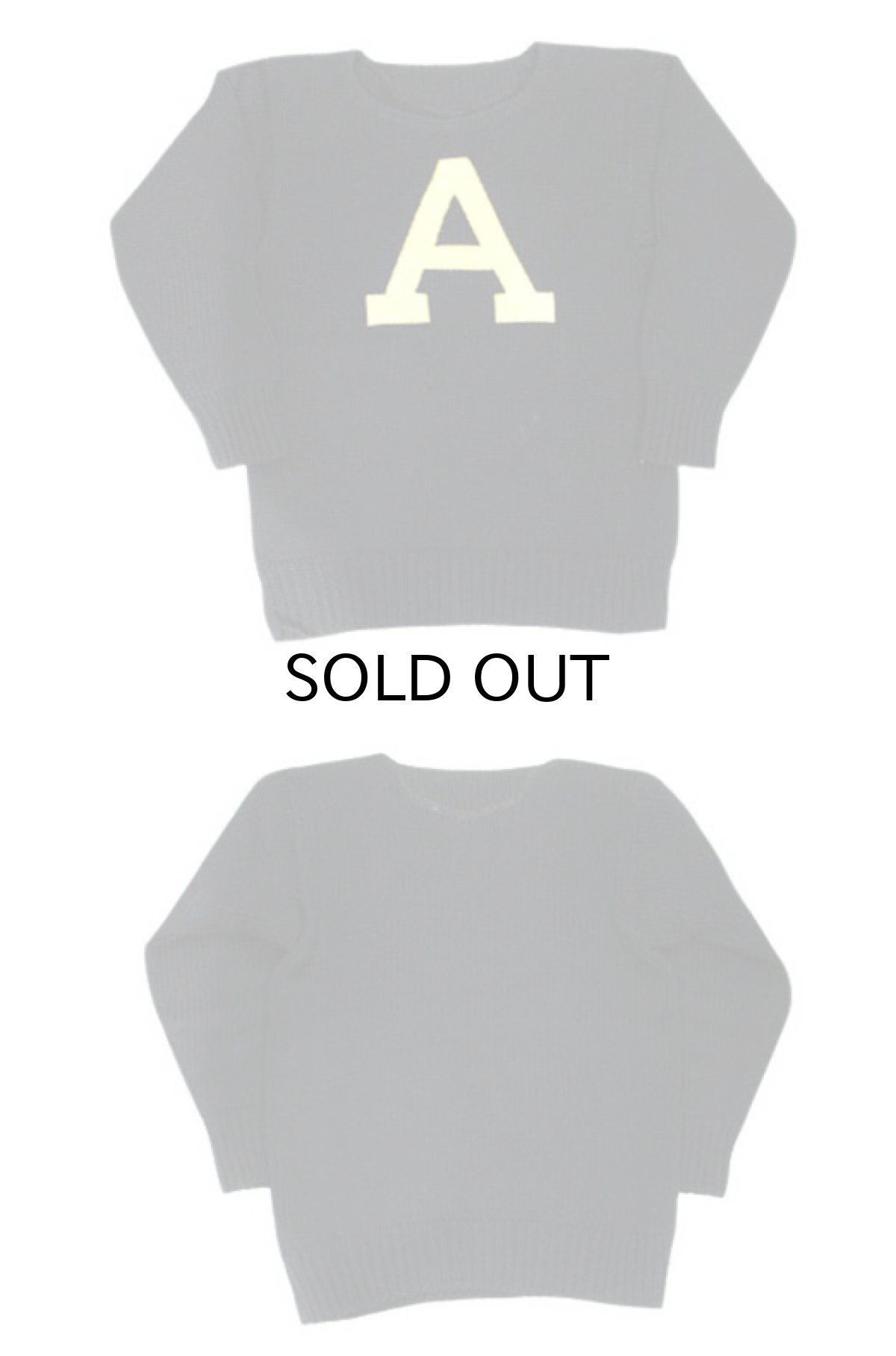 画像3: 1930-40's Low Gauge Sweater with Felt Patch BLACK size S (表記 不明) (3)