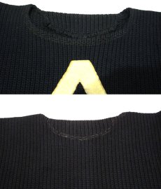 画像5: 1930-40's Low Gauge Sweater with Felt Patch　BLACK　size S (表記 不明) (5)