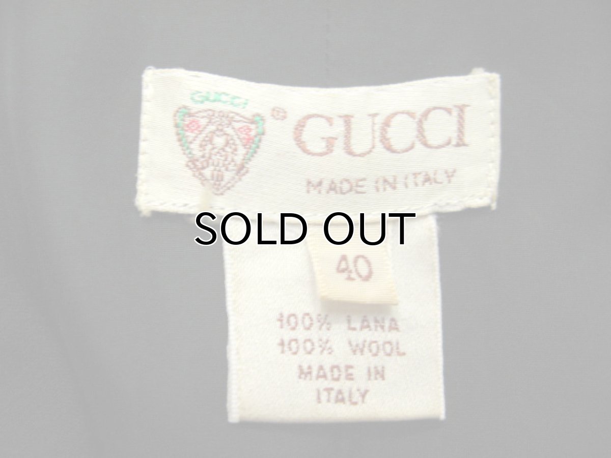 画像4: 1980's GUCCI" Western Design All Wool Long jacket　BLACK　size XS (表記 40) (4)