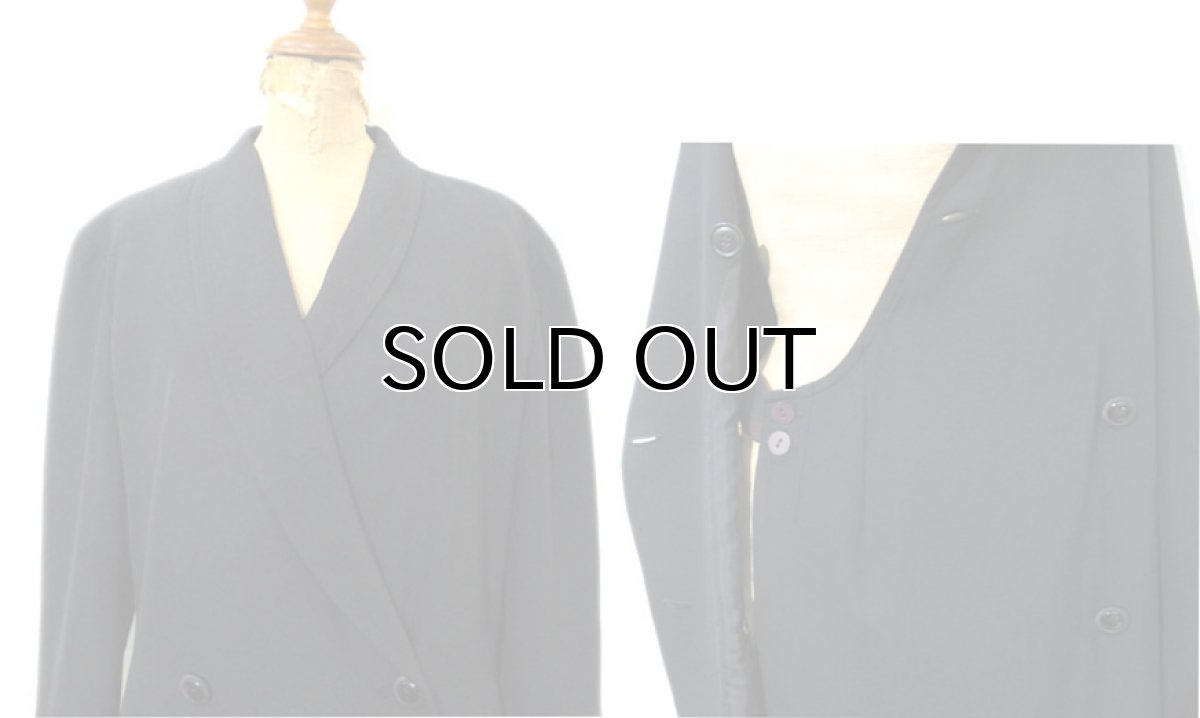 画像3: 1980's GUCCI" Western Design All Wool Long jacket　BLACK　size XS (表記 40) (3)