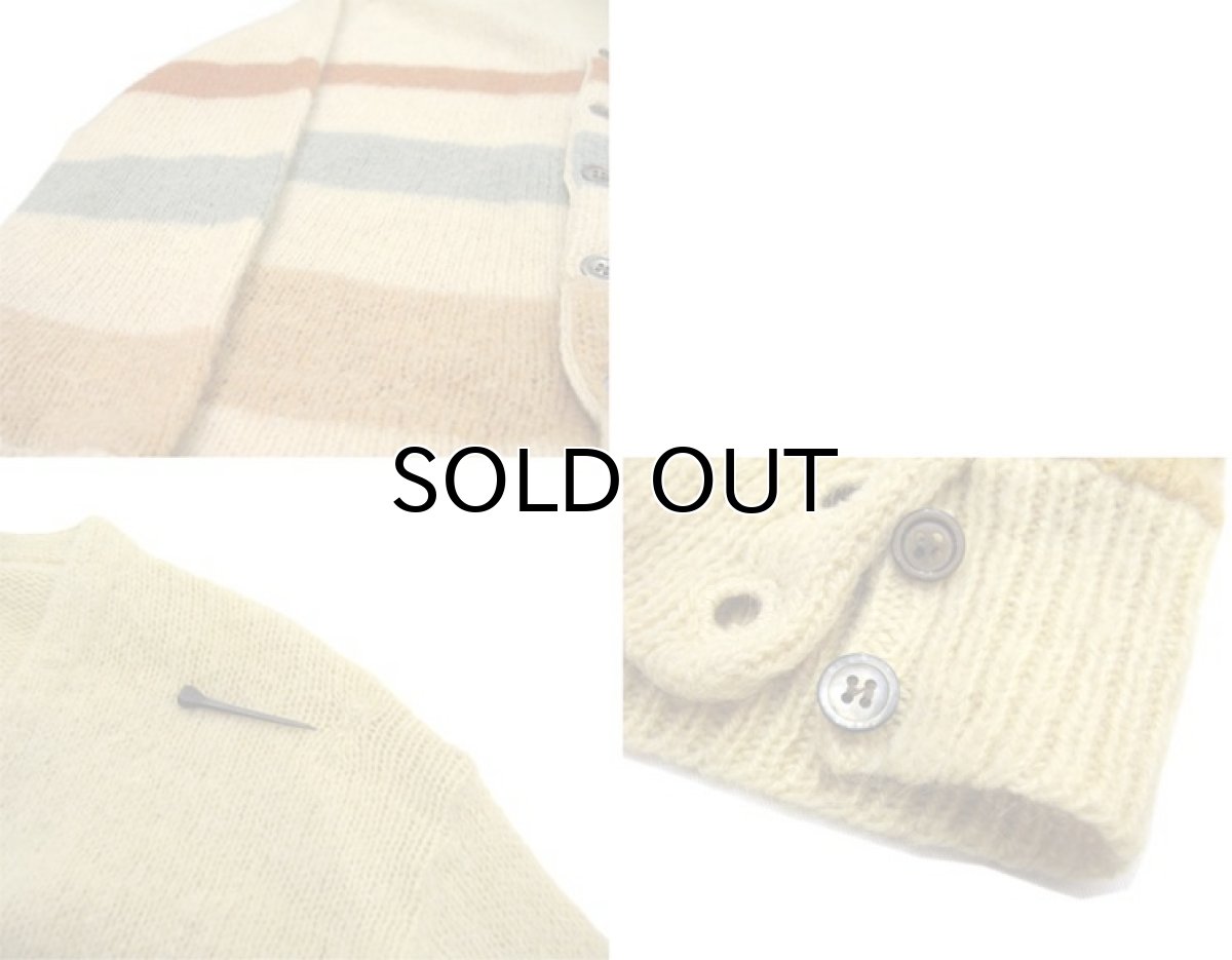 画像5: 1960's "BUGATTI" Border Design Wool Cardigan YELLOW size M - L (標記 不明) (5)