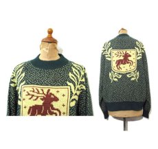 画像3: 1950-60's "Brian Mat Neil" Wool Nordic Sweater　GREEN　size M (表記 L) (3)