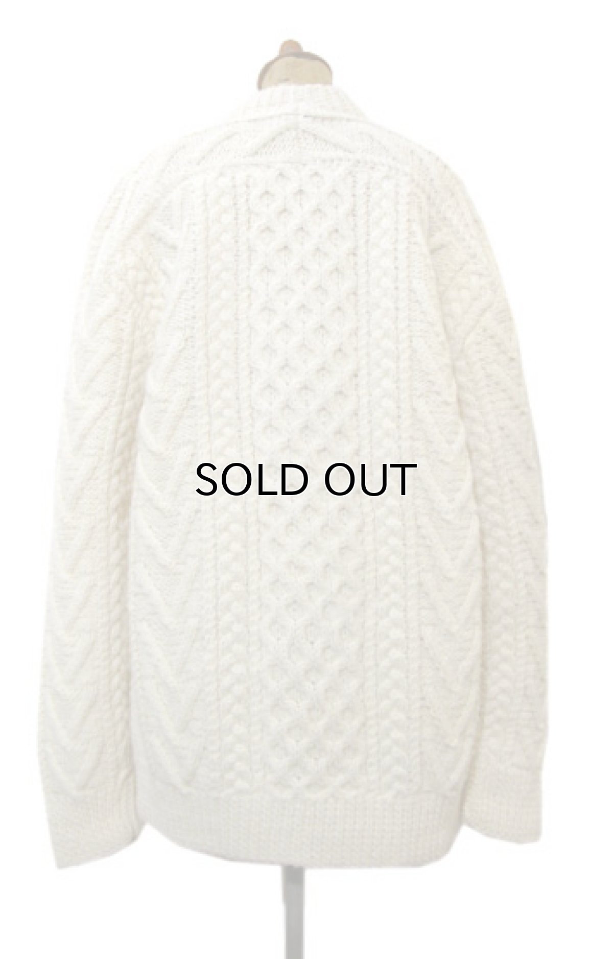 画像2: "GAELTARRA" Fisherman's Hand Knit Sweater -made in IRELAND-　Dead Stock　NATURAL　size XL (表記 42) (2)