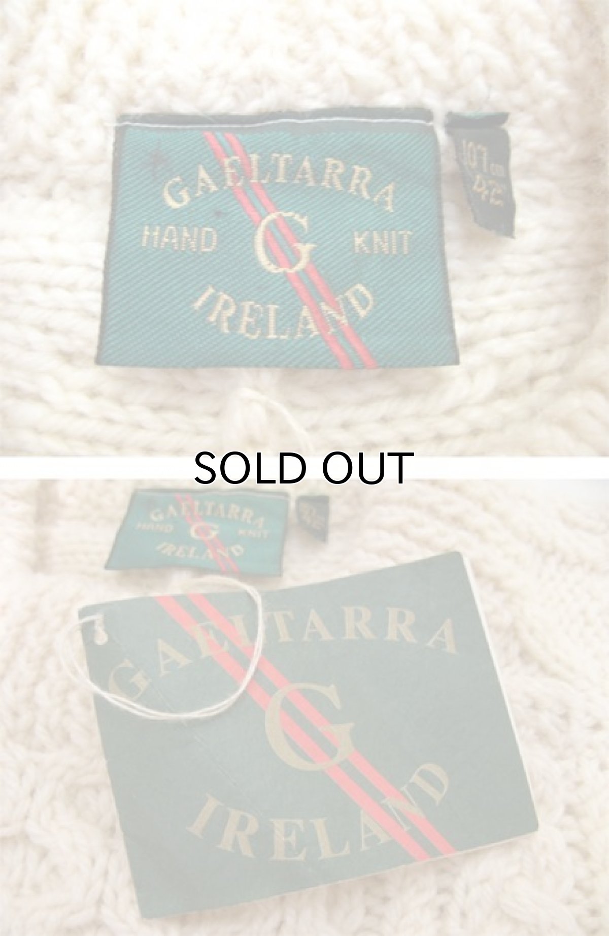 画像4: "GAELTARRA" Fisherman's Hand Knit Sweater -made in IRELAND-　Dead Stock　NATURAL　size XL (表記 42) (4)