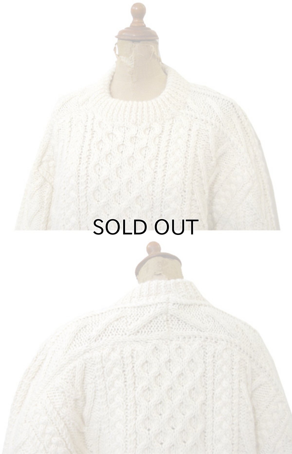 画像3: "GAELTARRA" Fisherman's Hand Knit Sweater -made in IRELAND-　Dead Stock　NATURAL　size XL (表記 42) (3)