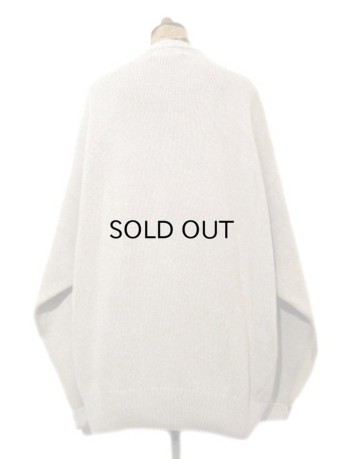 画像2: "ORVIS" Patchwork Design Cotton Knit BEIGE系 size L - XL (表記 XL) (2)