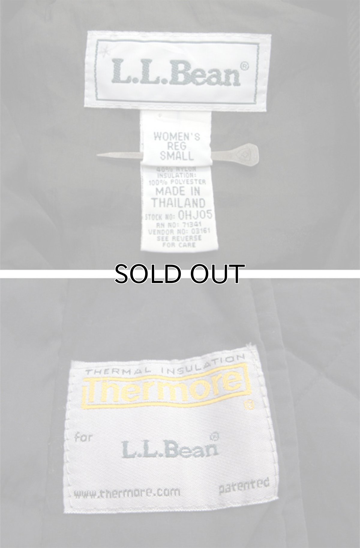 画像4: "L.L.Bean" Corduroy Collar Quilting Jacket BLACK size M-L (表記 Lady's Regular / Small) (4)