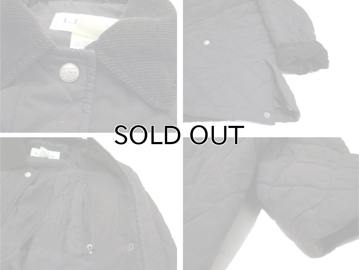 画像5: "L.L.Bean" Corduroy Collar Quilting Jacket BLACK size M-L (表記 Lady's Regular / Small) (5)