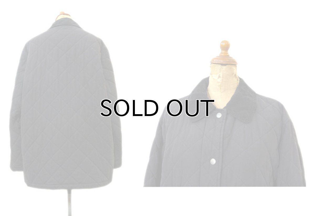 画像2: "L.L.Bean" Corduroy Collar Quilting Jacket BLACK size M-L (表記 Lady's Regular / Small) (2)