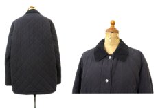 画像2: "L.L.Bean" Corduroy Collar Quilting Jacket　BLACK　size M-L (表記 Lady's Regular / Small) (2)