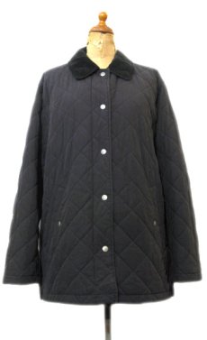 画像1: "L.L.Bean" Corduroy Collar Quilting Jacket　BLACK　size M-L (表記 Lady's Regular / Small) (1)