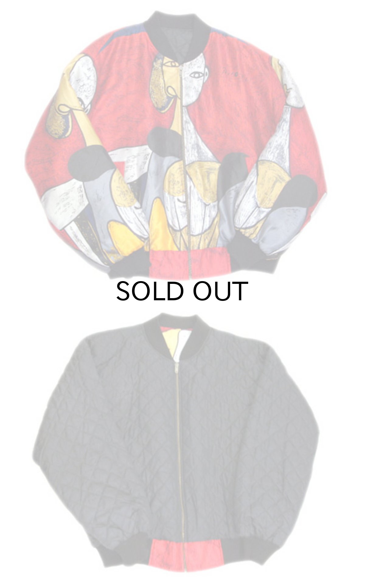 画像2: 1980's "PICASSO" Reversible Design Zip Up Jacket　Red / Black　size L (表記 なし) (2)