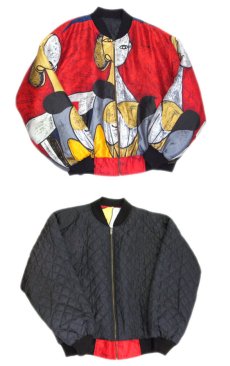 画像2: 1980's "PICASSO" Reversible Design Zip Up Jacket　Red / Black　size L (表記 なし) (2)