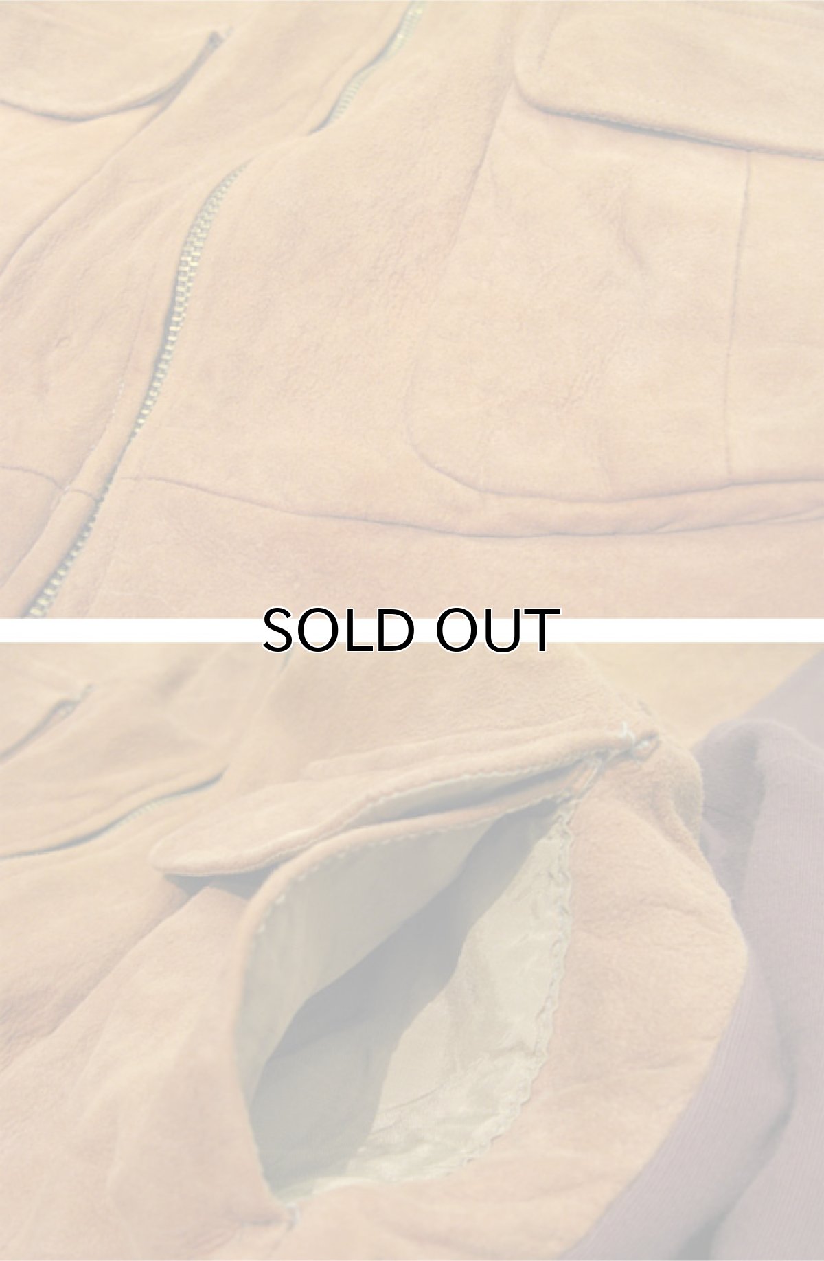 画像6: 1950's "Morris Brand" Nubuck Leather / Cotton Two-Tone Zip Up Jacket　BROWN　size S - M (表記 不明) (6)